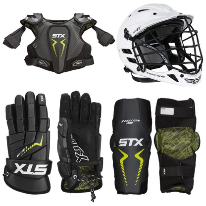 STX Stallion 200 Lacrosse Starter Kit - Gloves, Shoulder Pads, Arm Pads & Helmet